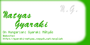 matyas gyaraki business card